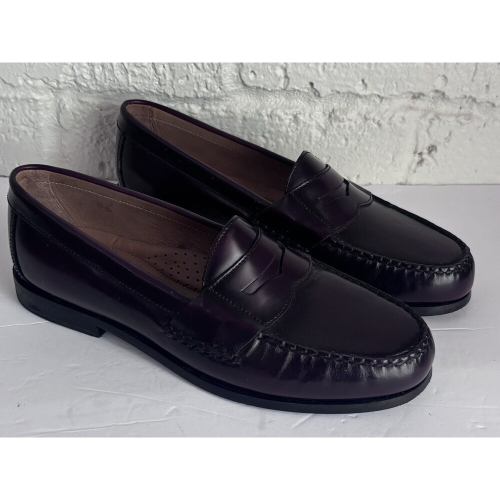Johnston & Murphy Men's Burgundy Leather Penny Loafers US Size 10 M